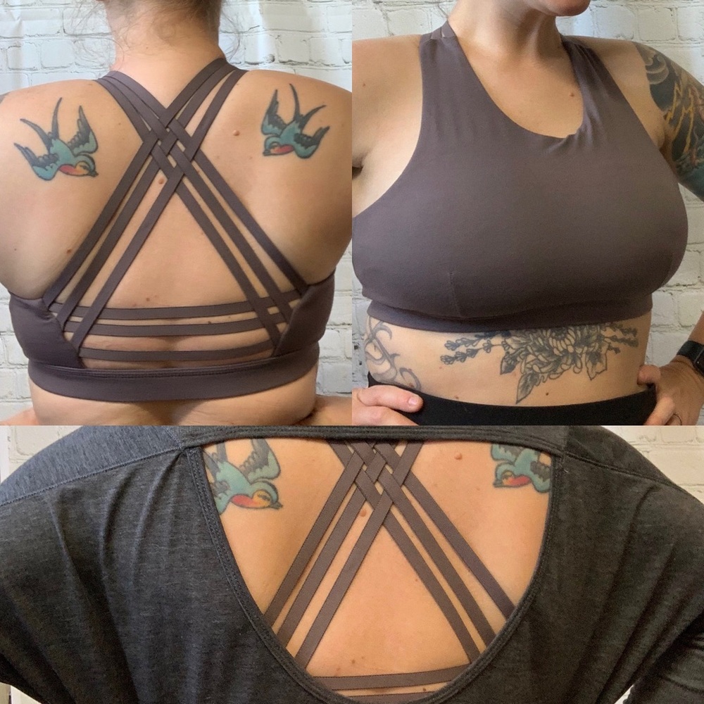 Crisscross strapped sports bra- mocha